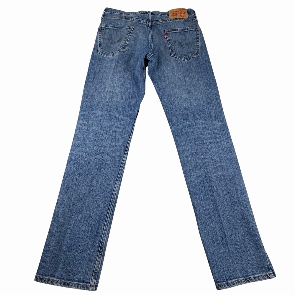 Levis 513 Jeans Sz 28x30 Blue Denim Lt/Medium Wash Mid Rise Straight Leg Casual - Picture 2 of 8